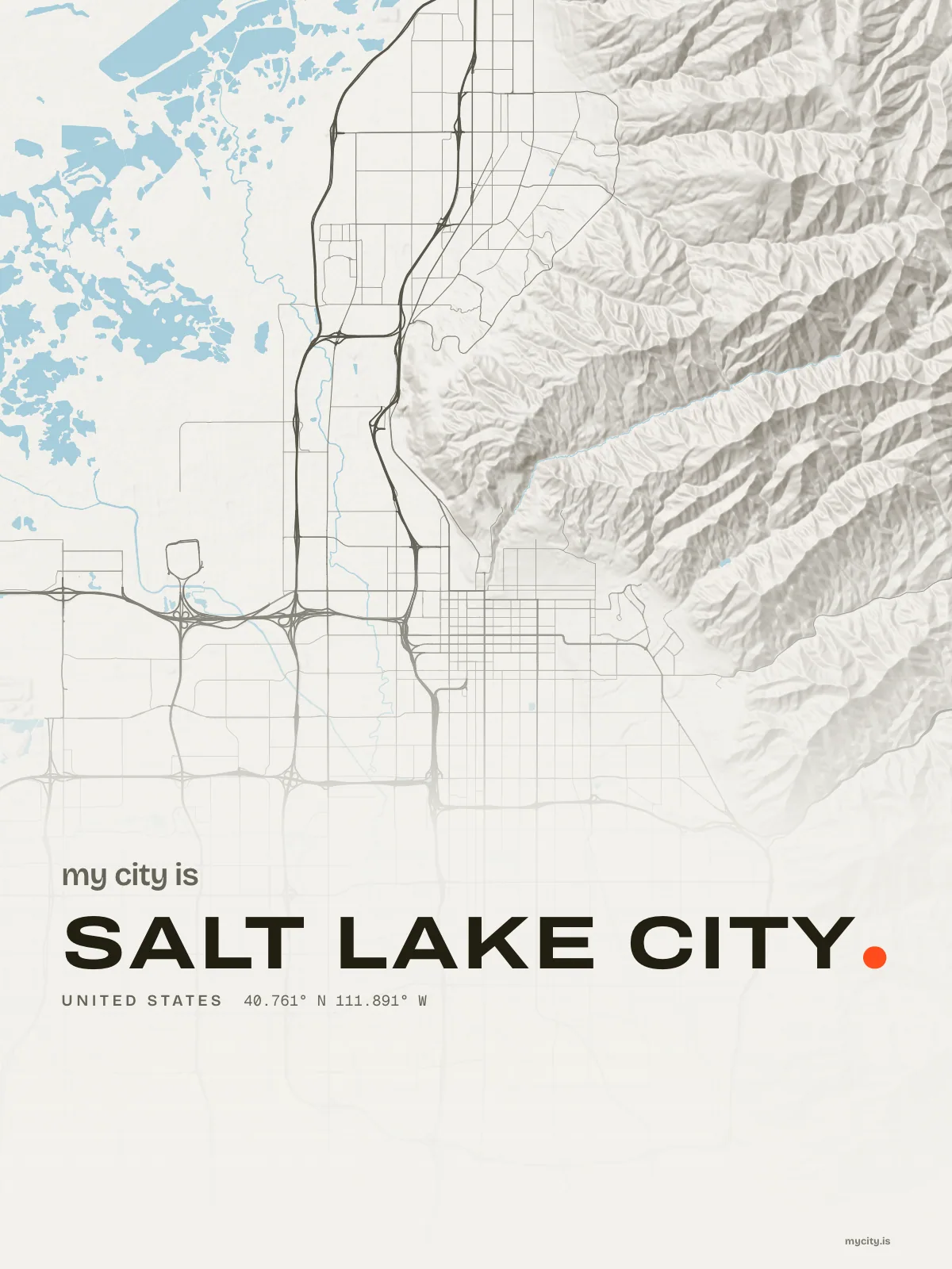 Salt Lake City, Relief map