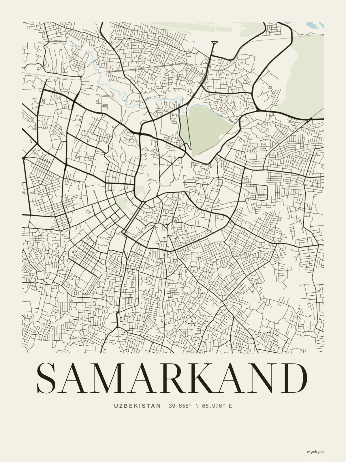 Samarkand map print