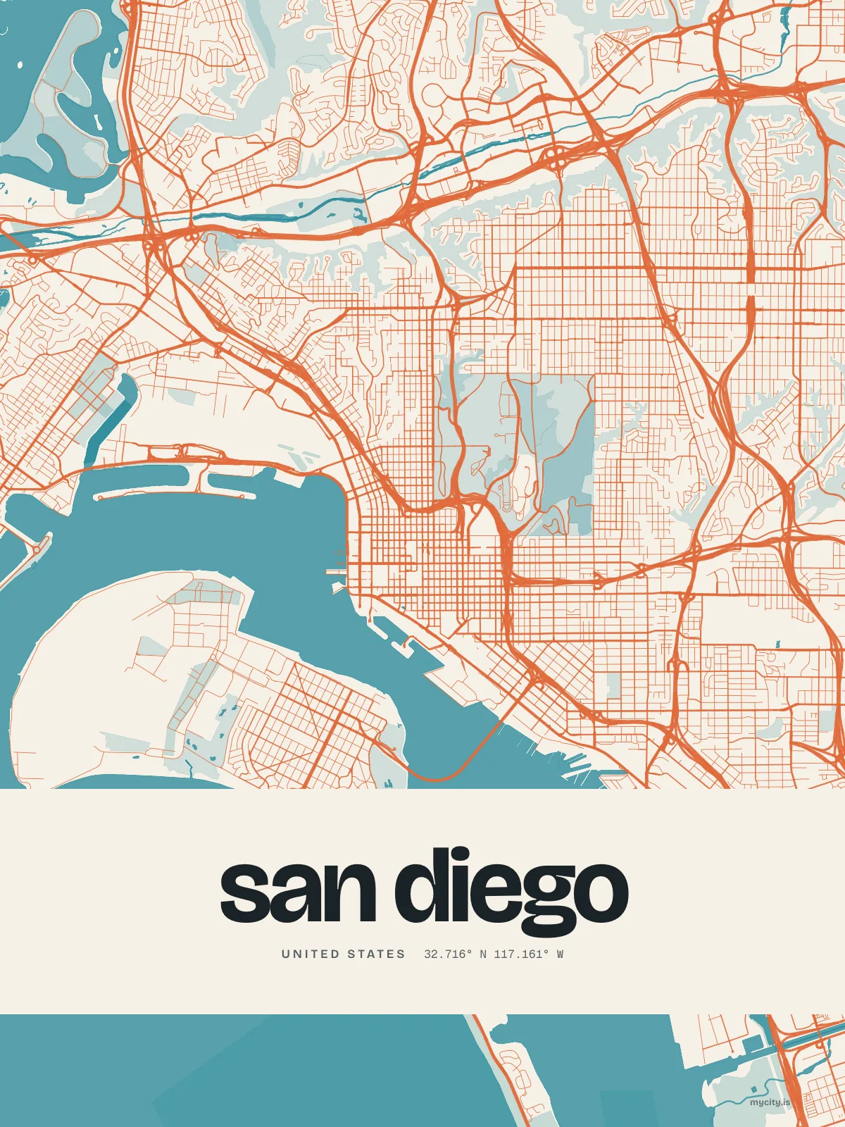 San Diego map print
