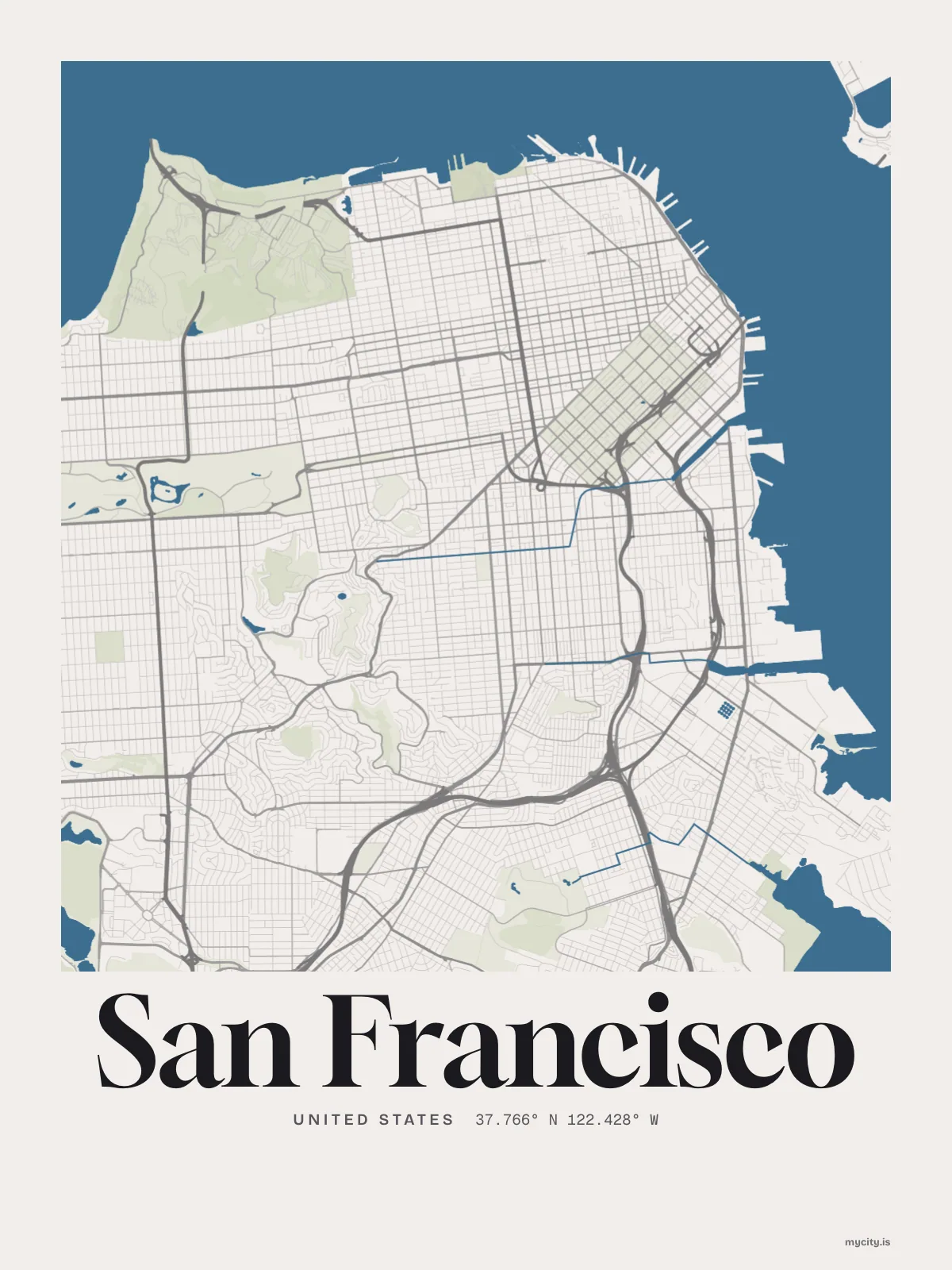 San Francisco, Waterline map