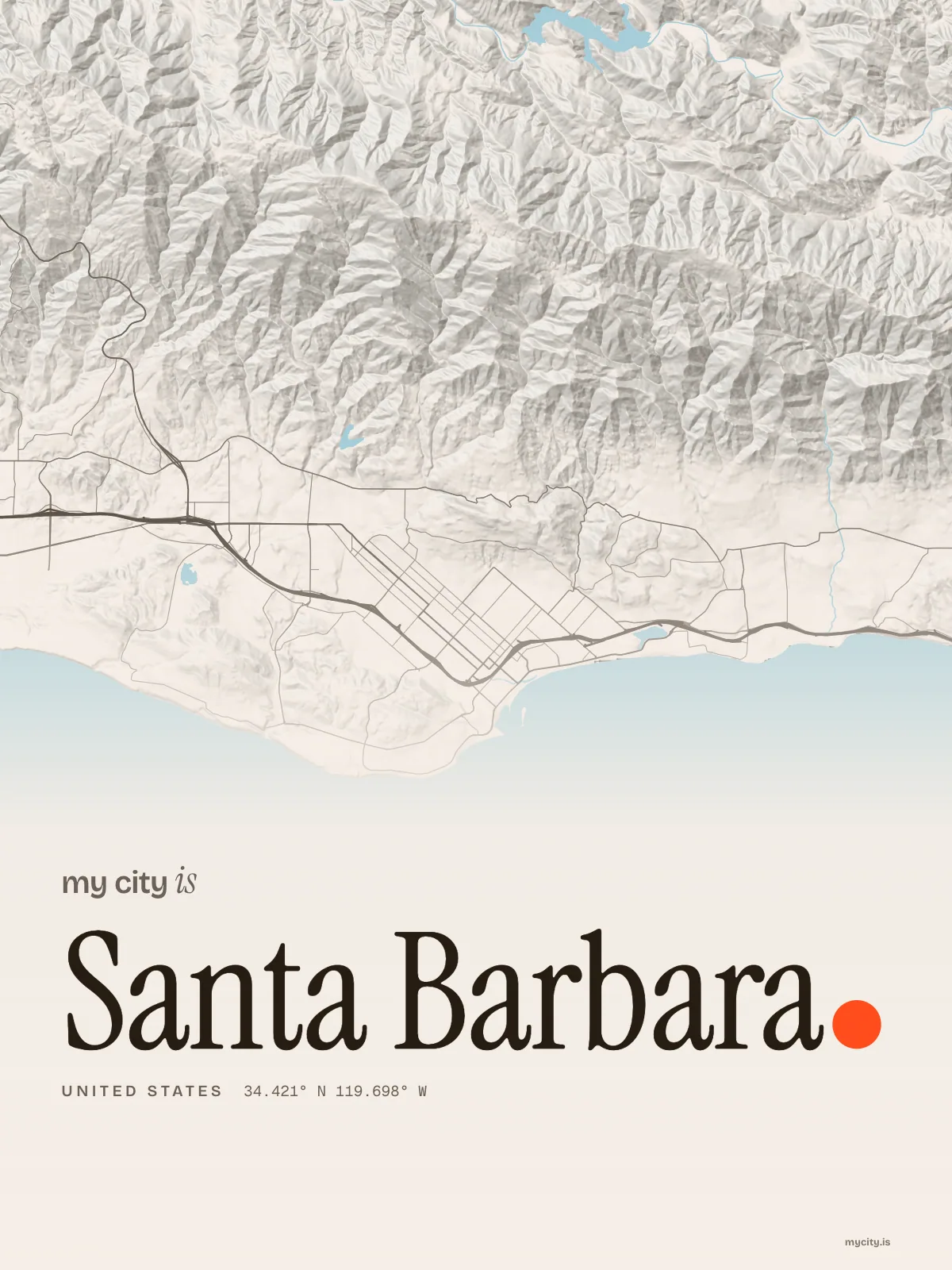 Santa Barbara, Relief map