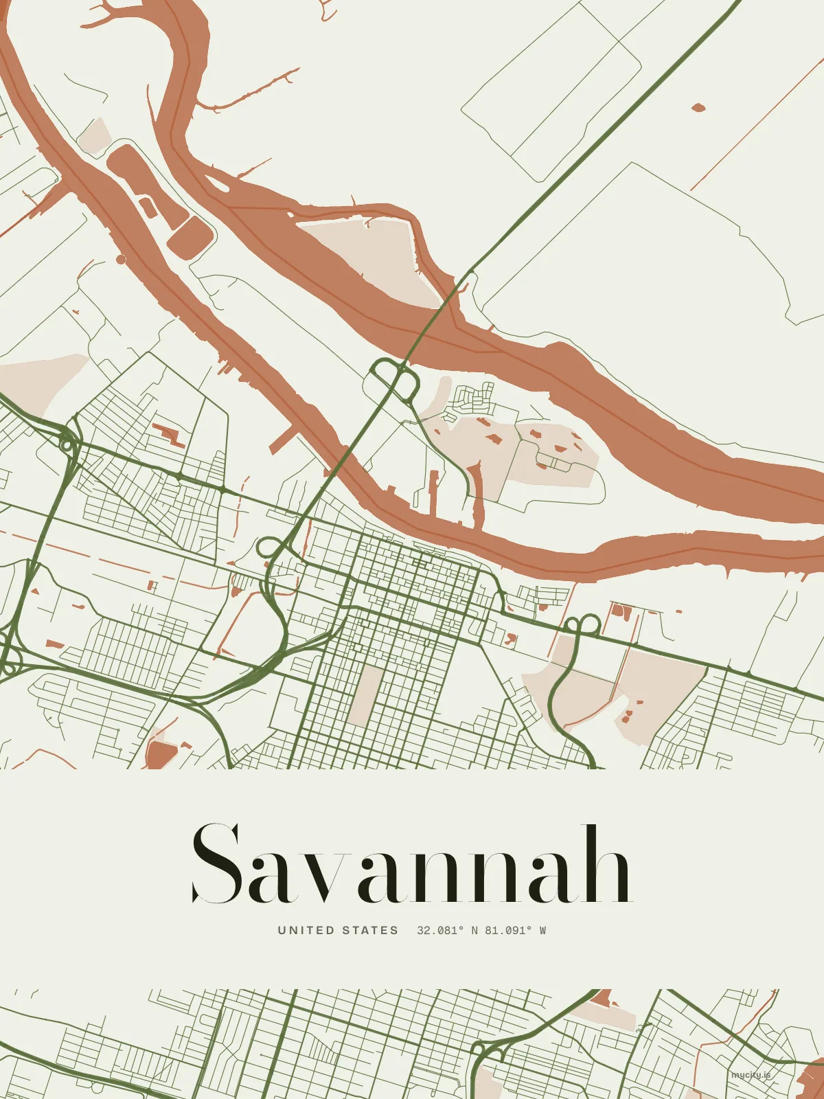 Savannah, Riso map
