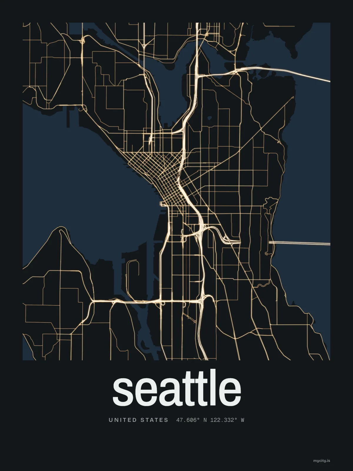 Seattle map print
