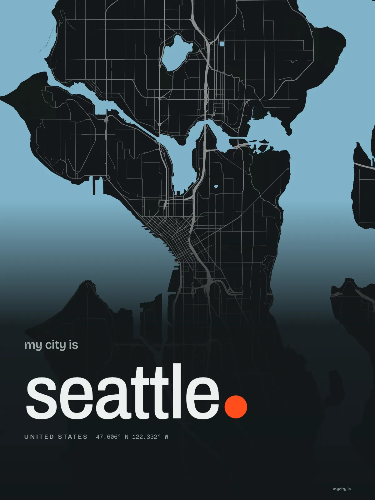 Seattle, Waterline map