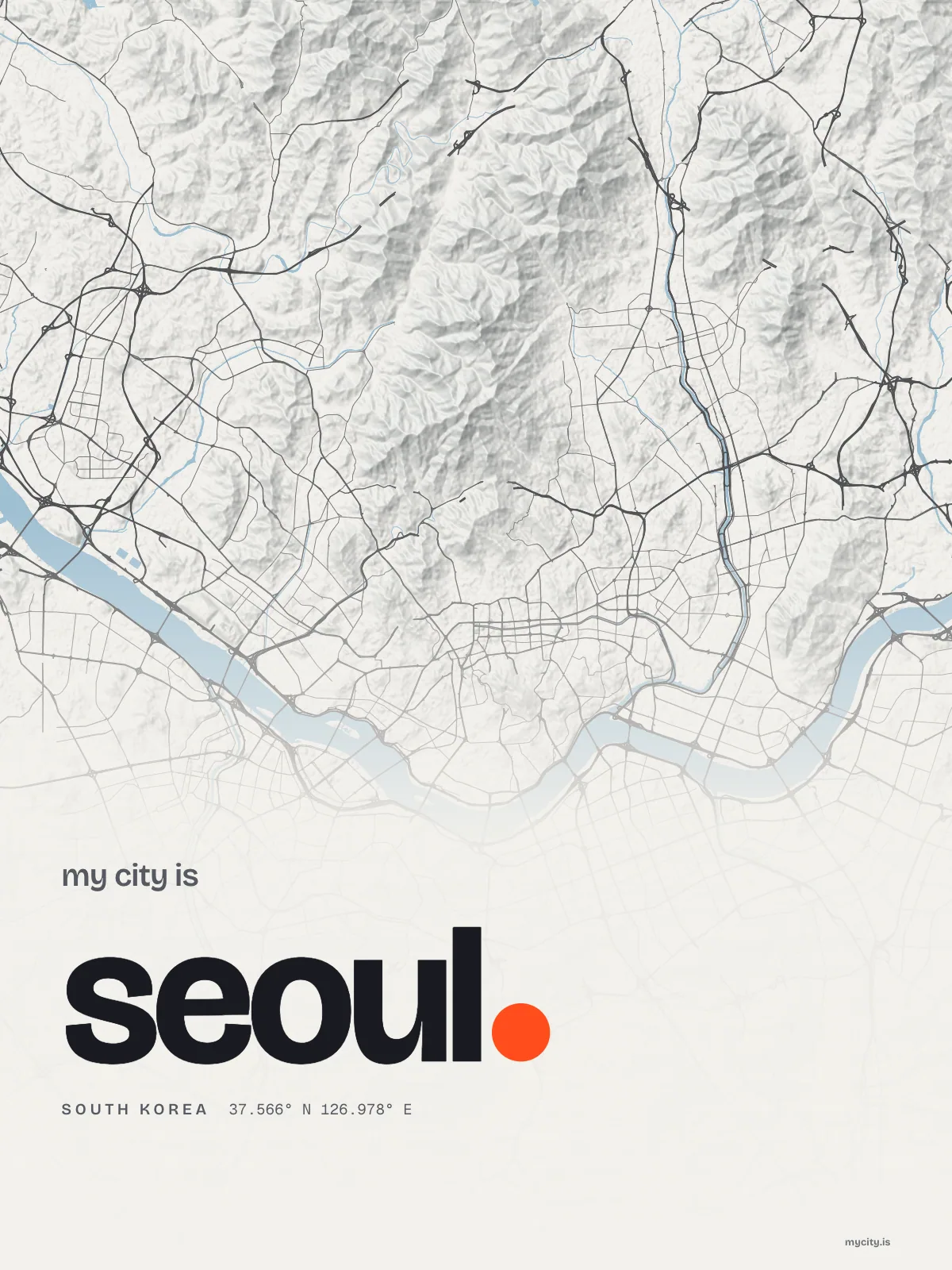 Seoul, Relief map