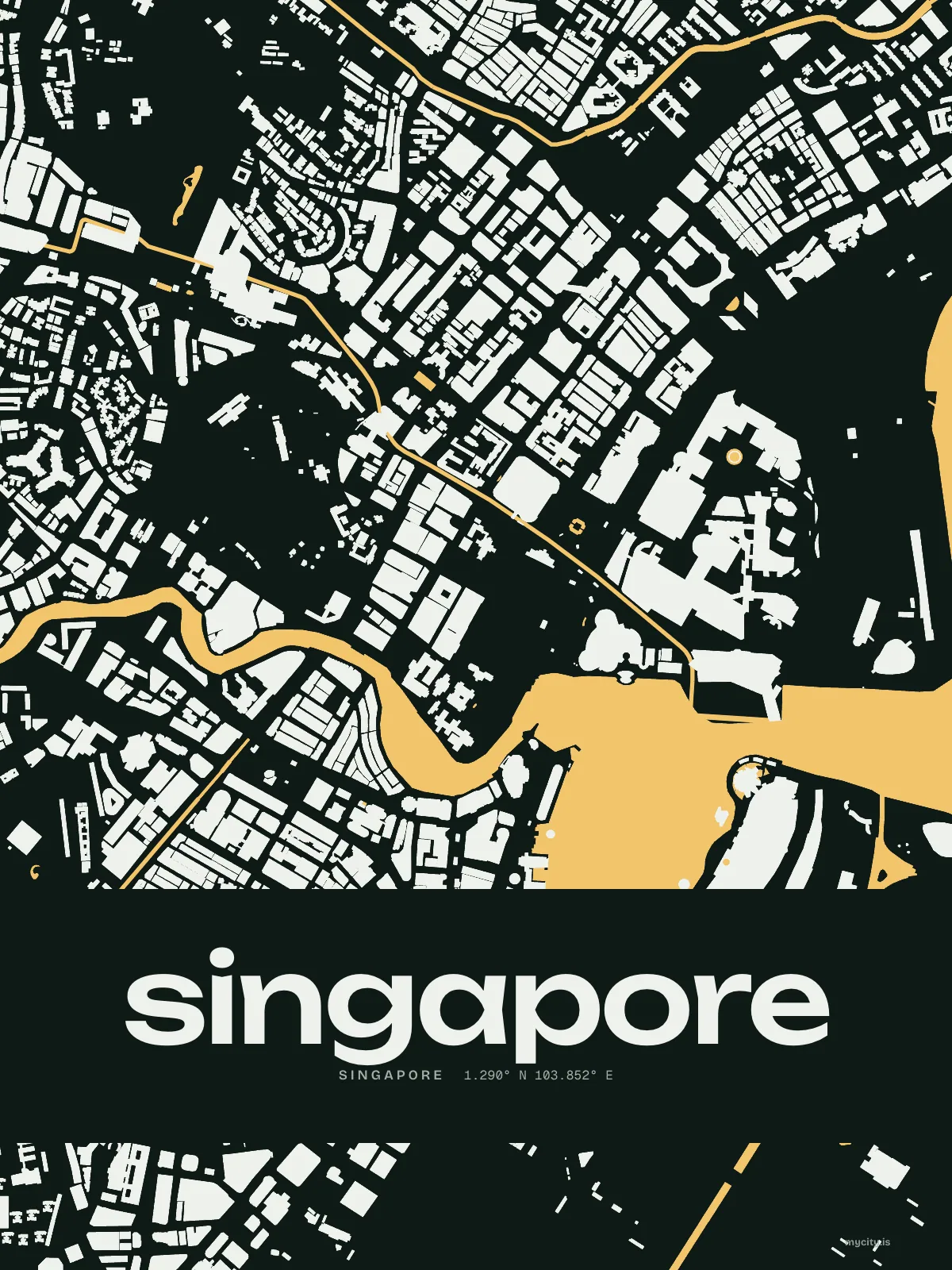 Singapore map print