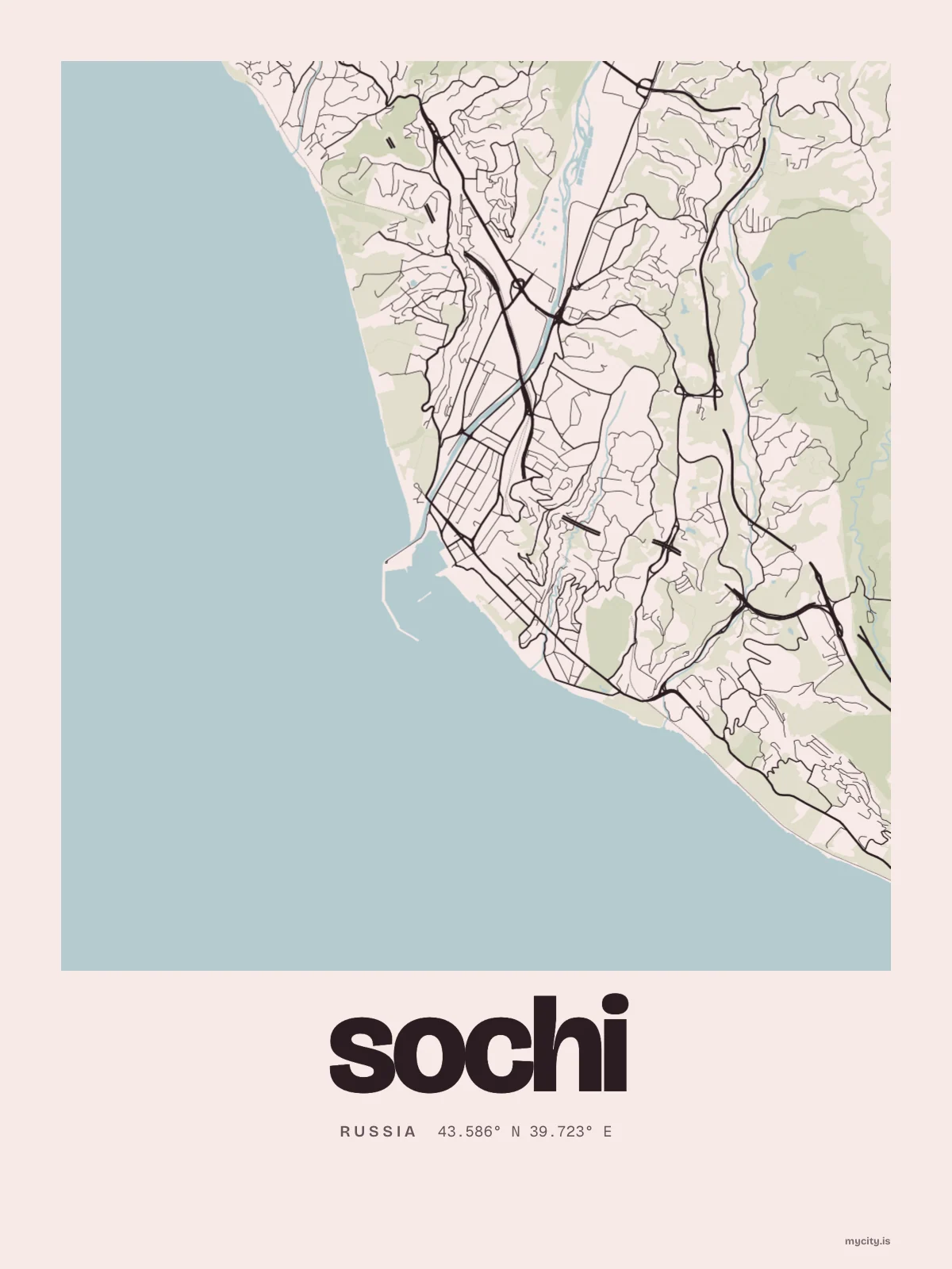 Sochi map print