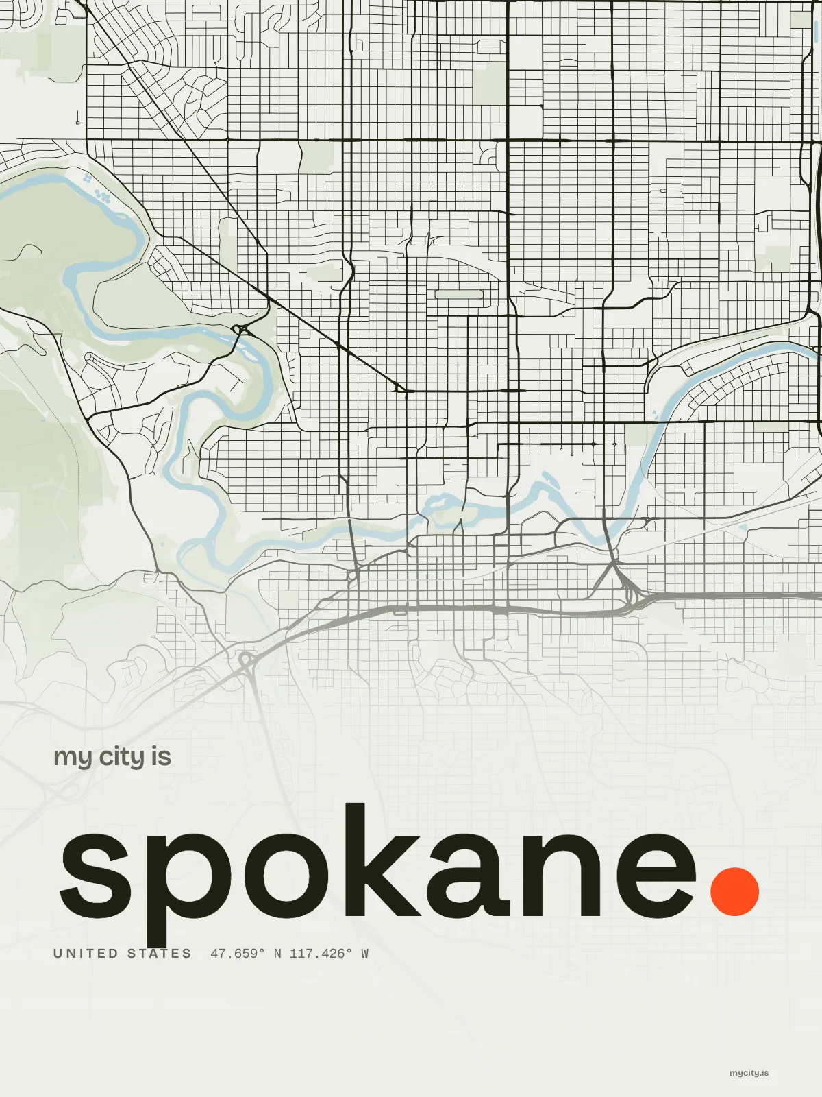 Spokane, Ink map