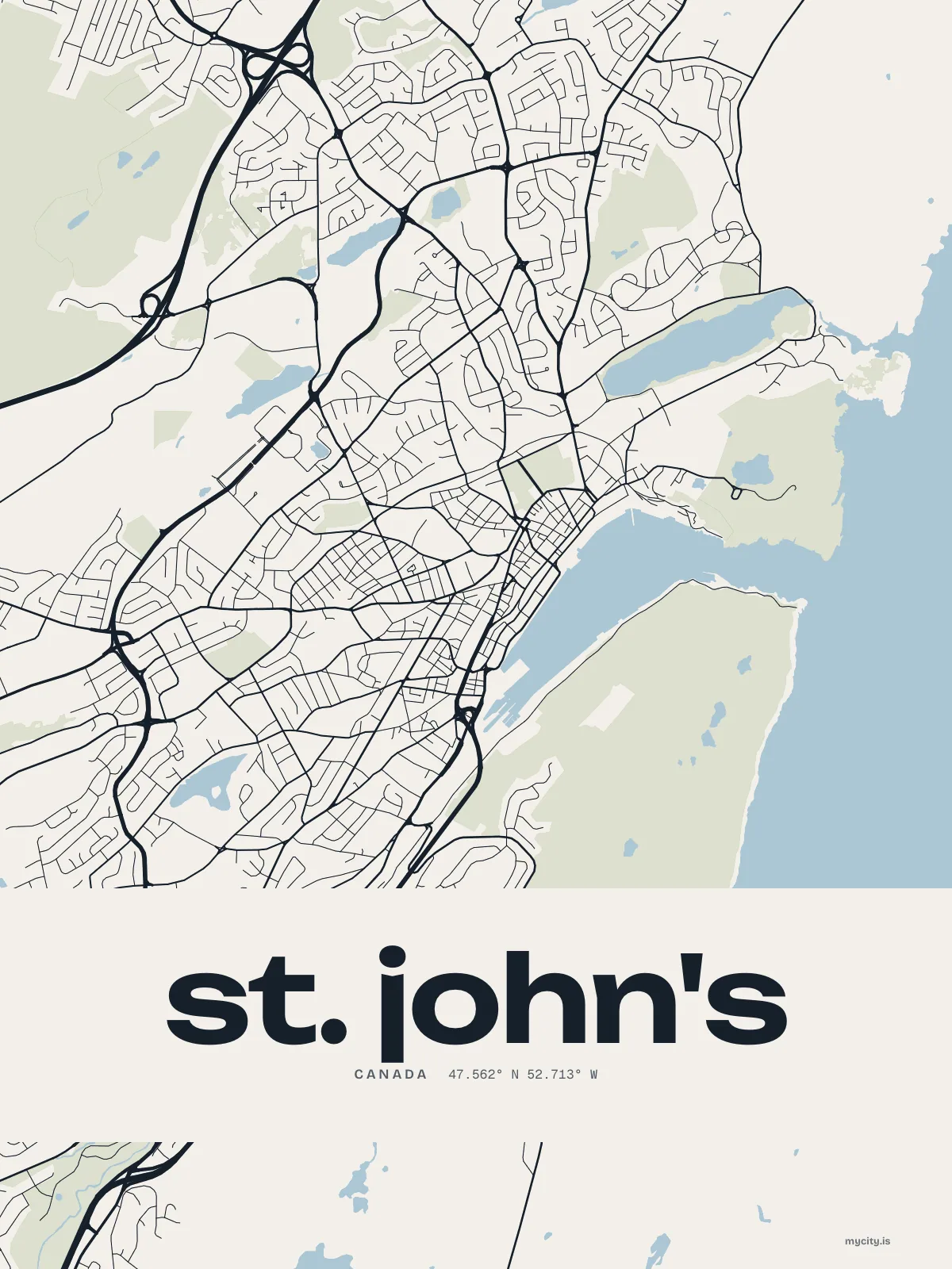 St. John's, NL map print