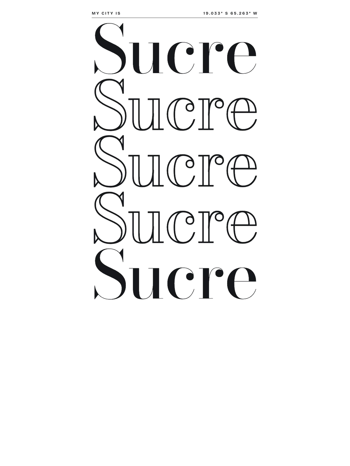 Sucre, Index: Stack