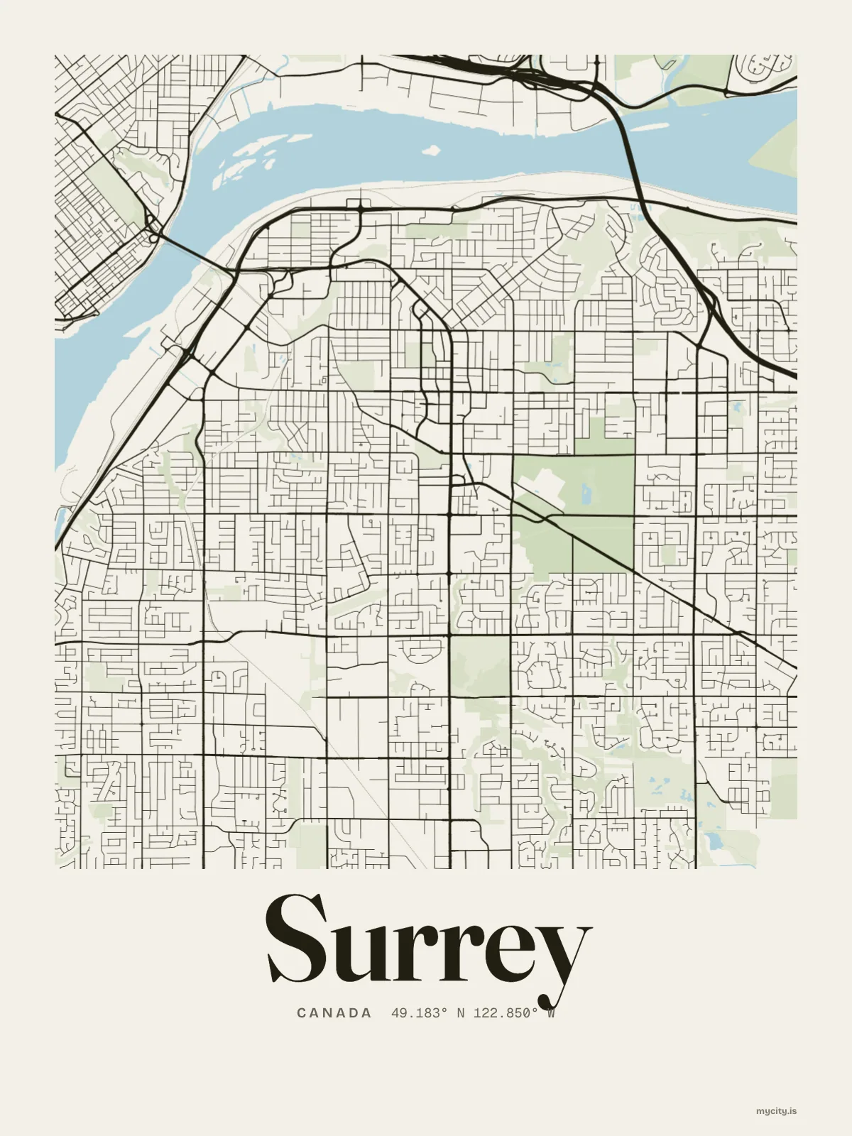 Surrey map print