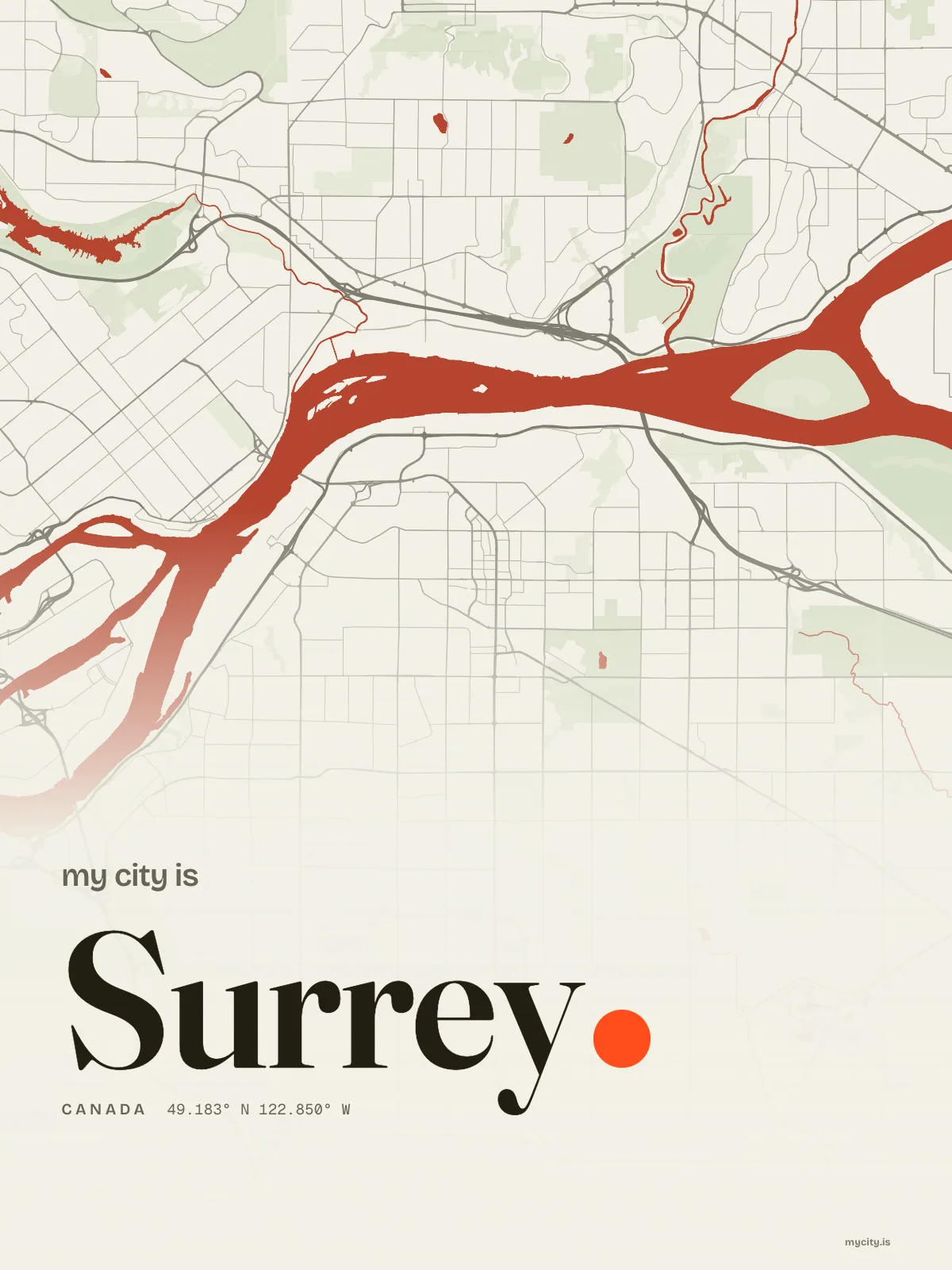 Surrey, Waterline map