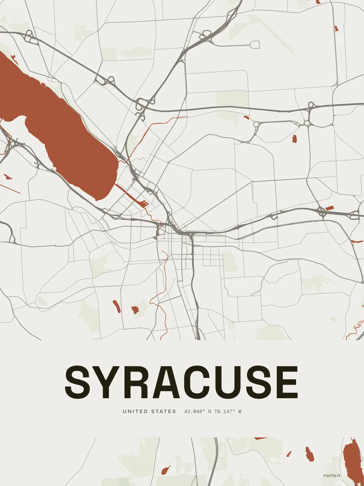 Syracuse, Waterline map