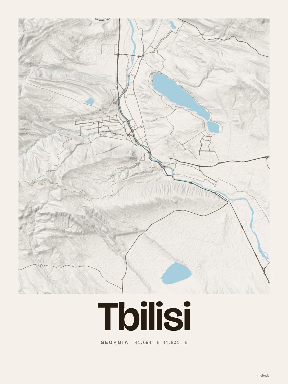 Tbilisi map print
