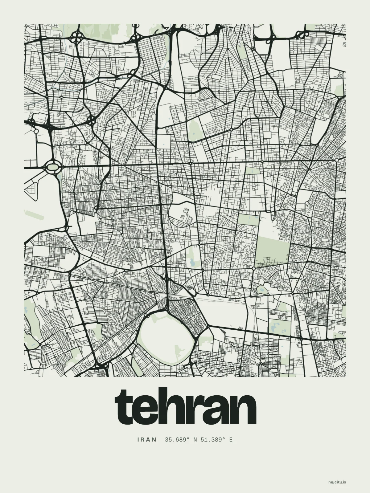 Tehran map print