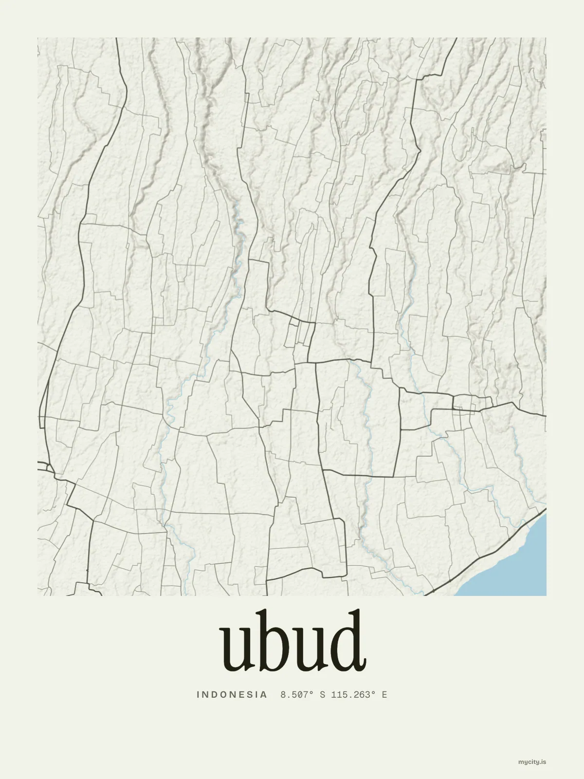 Ubud map print