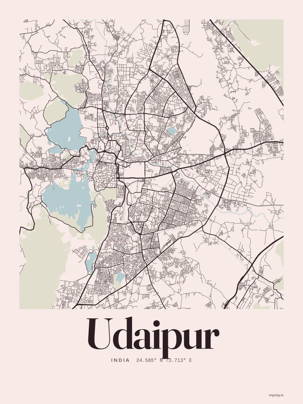 Udaipur map print