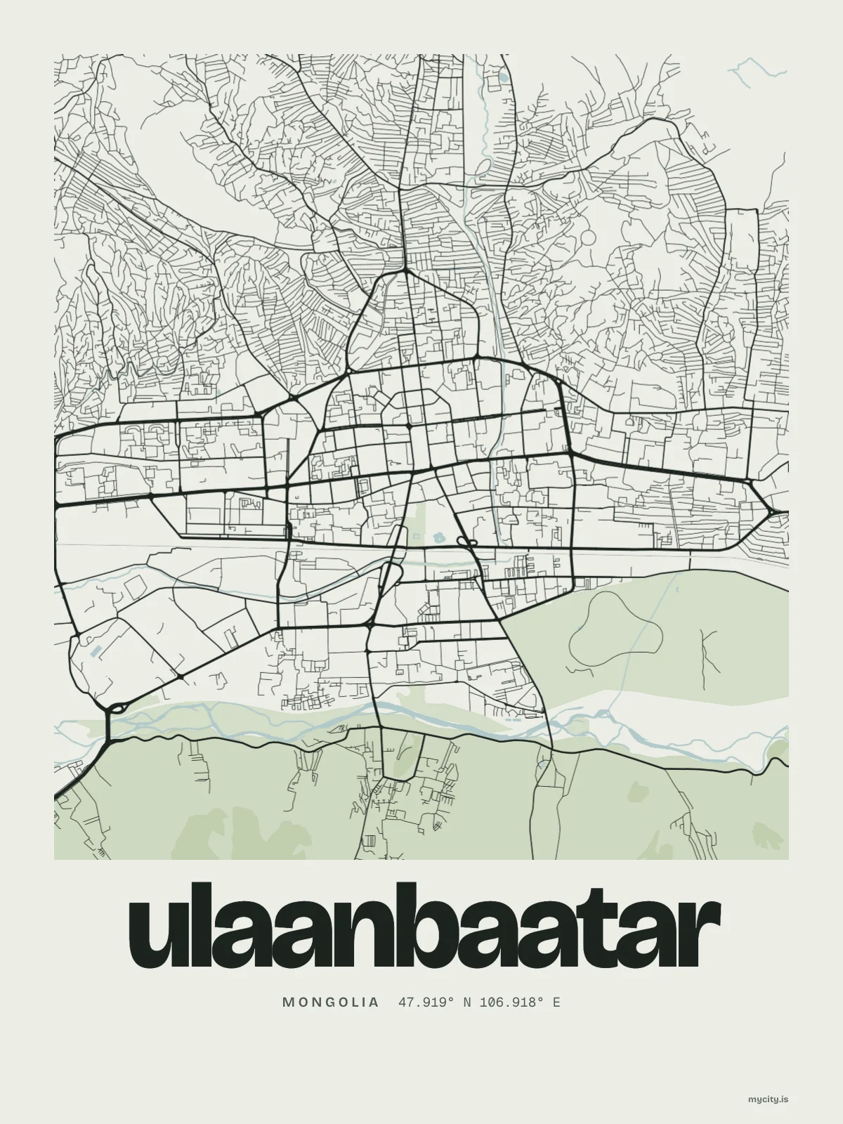 Ulaanbaatar map print