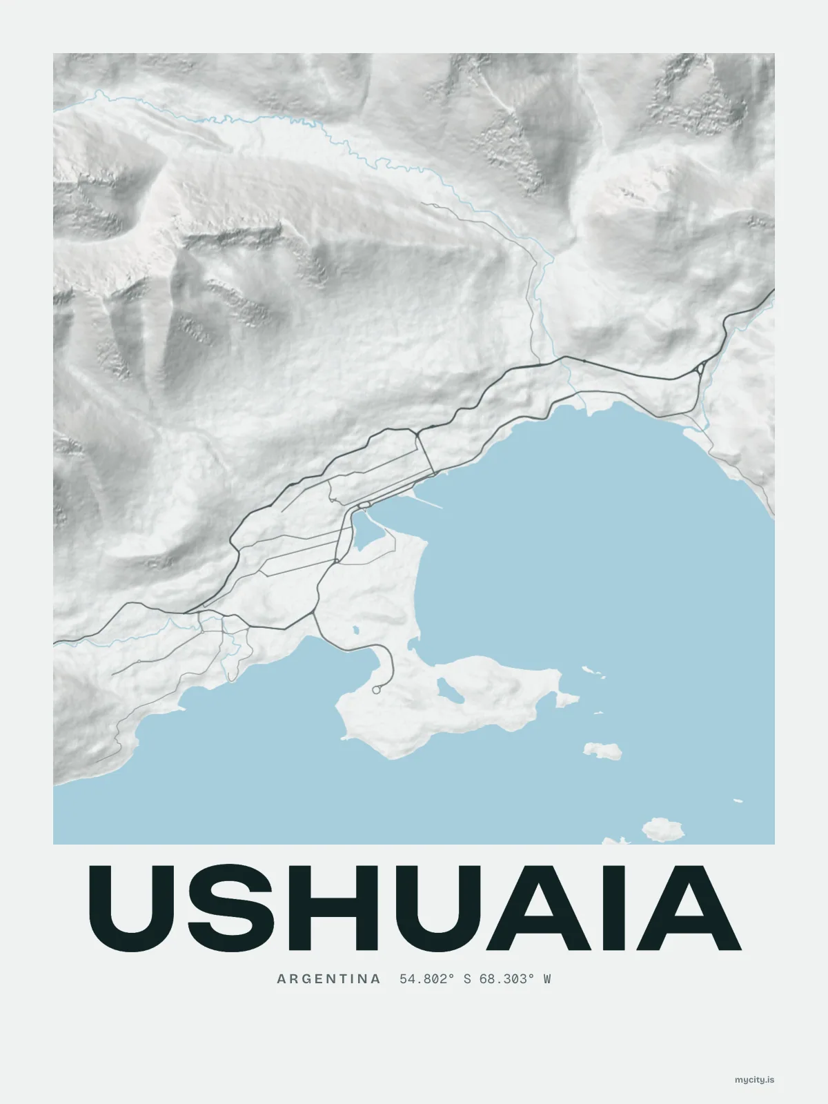 Ushuaia map print