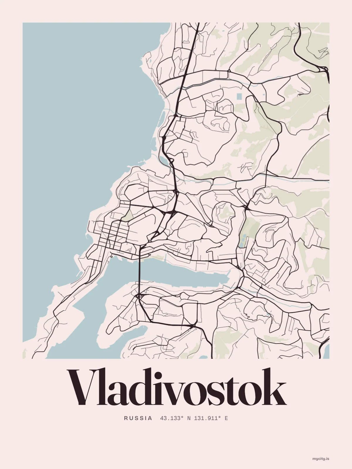 Vladivostok map print
