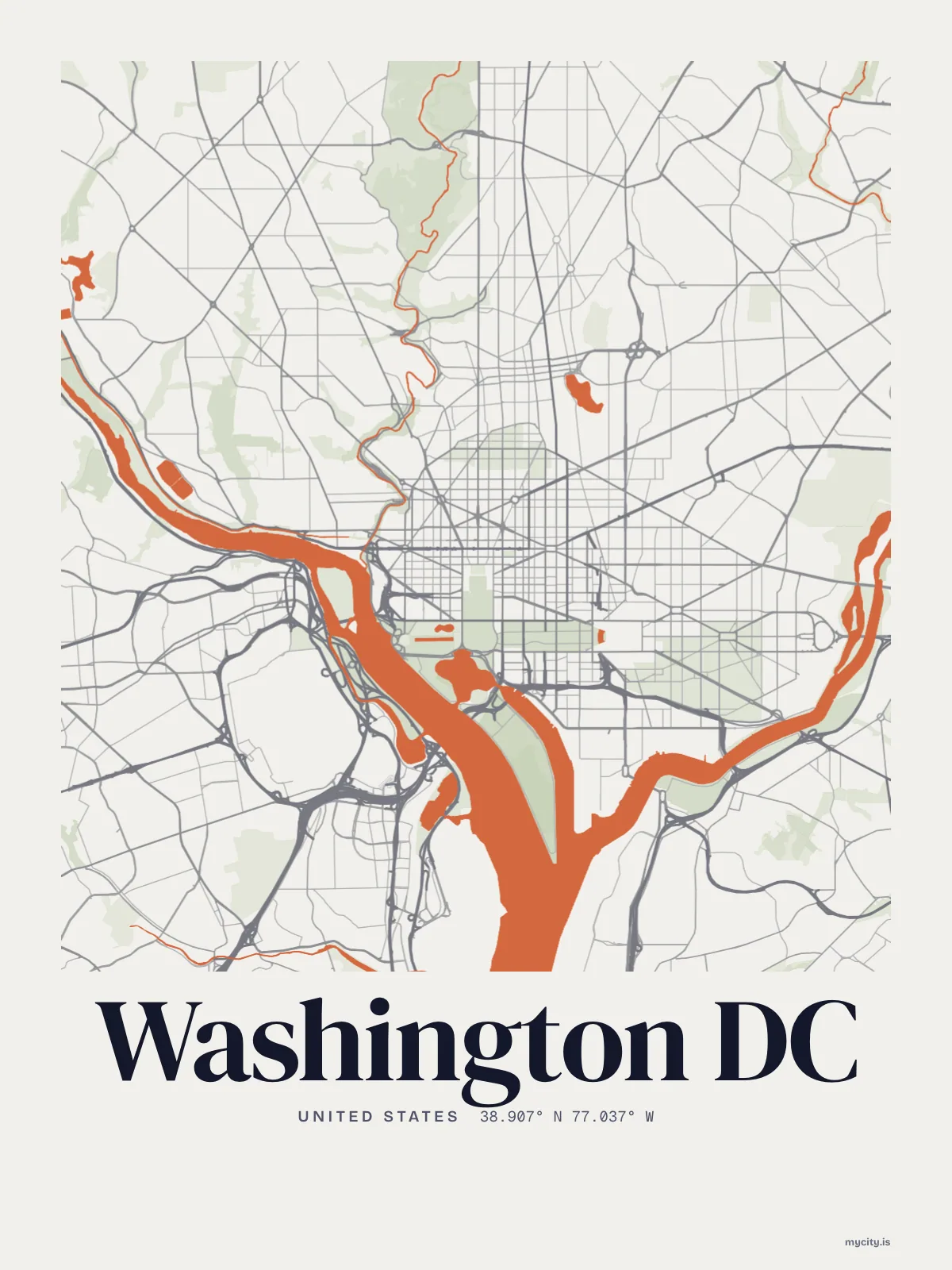 Washington DC, Waterline map