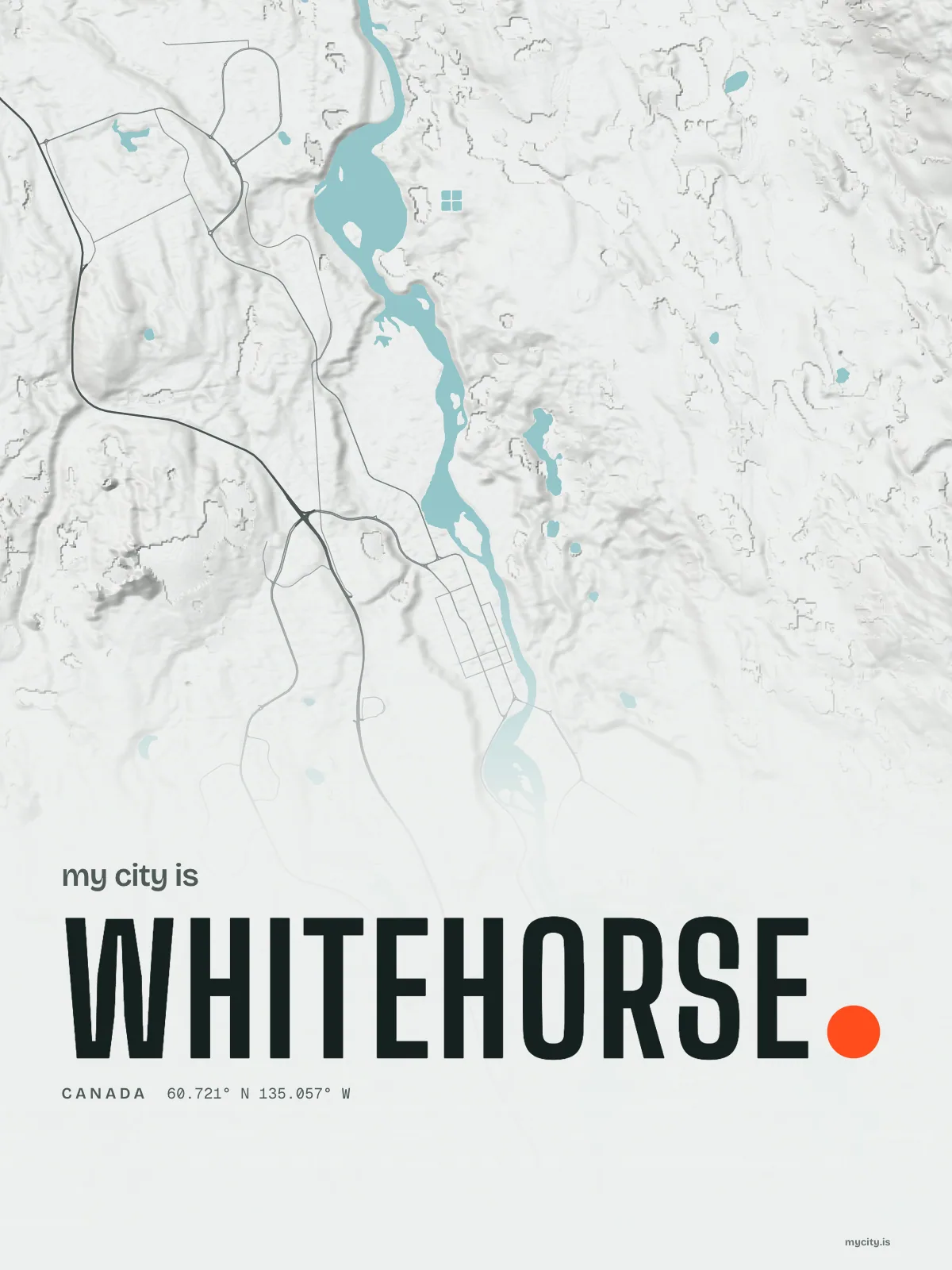 Whitehorse, Relief map
