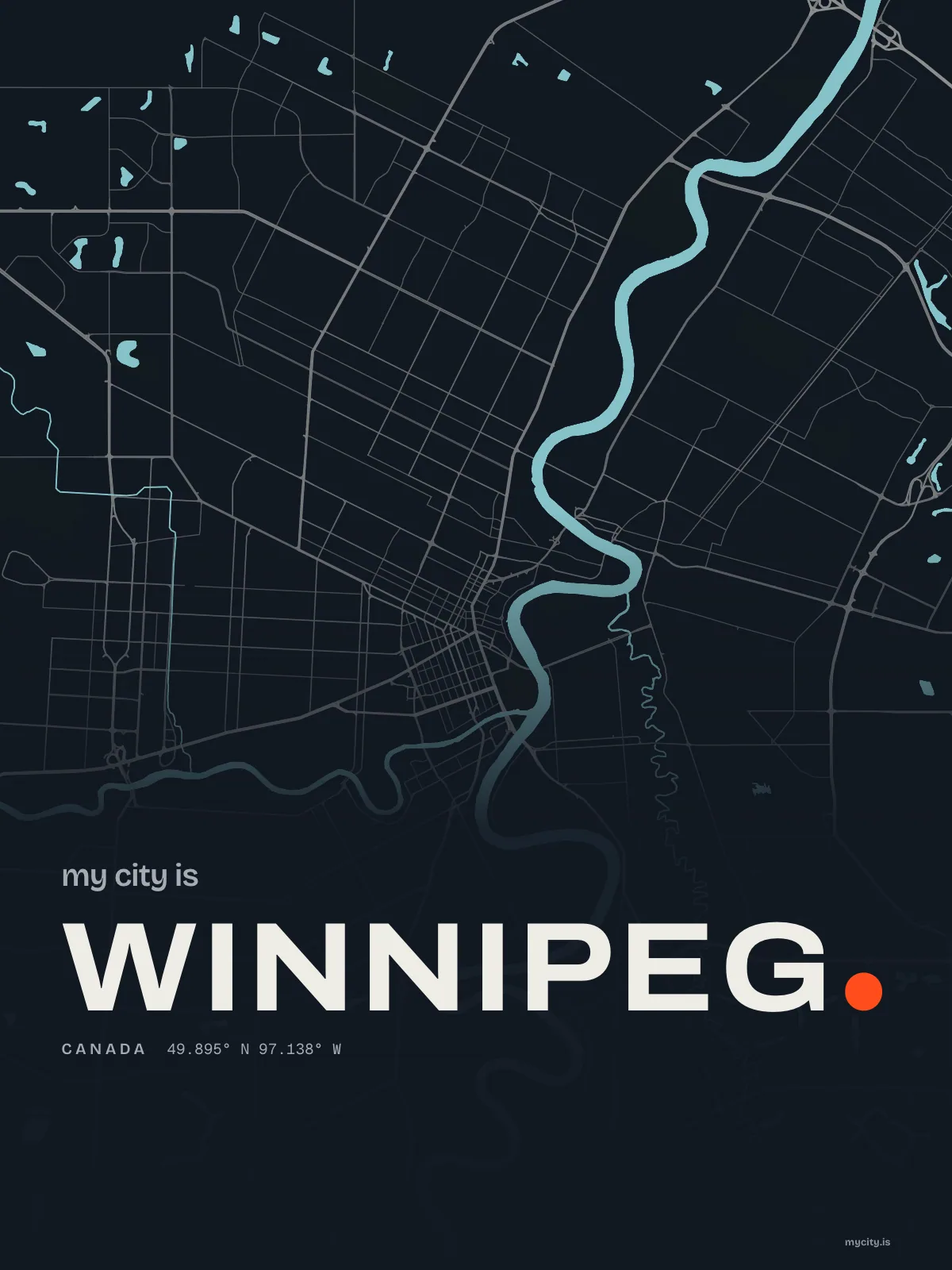 Winnipeg, Waterline map