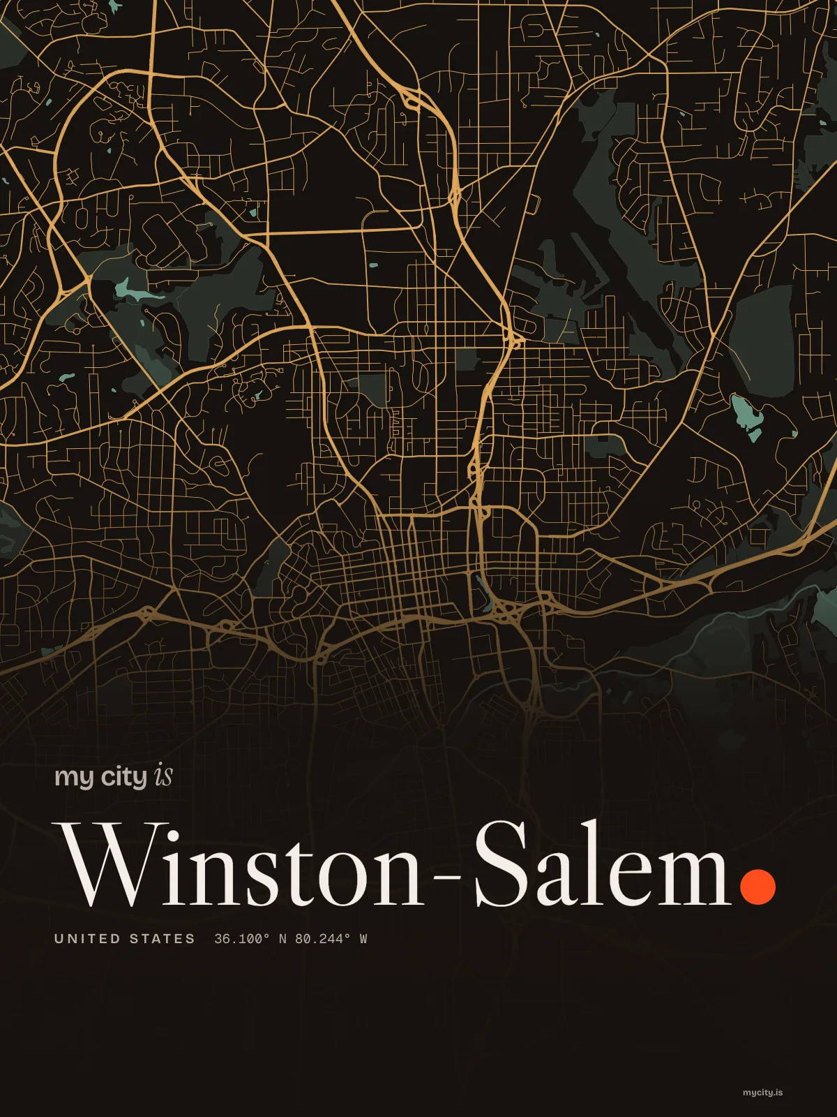 Winston-Salem, Riso map