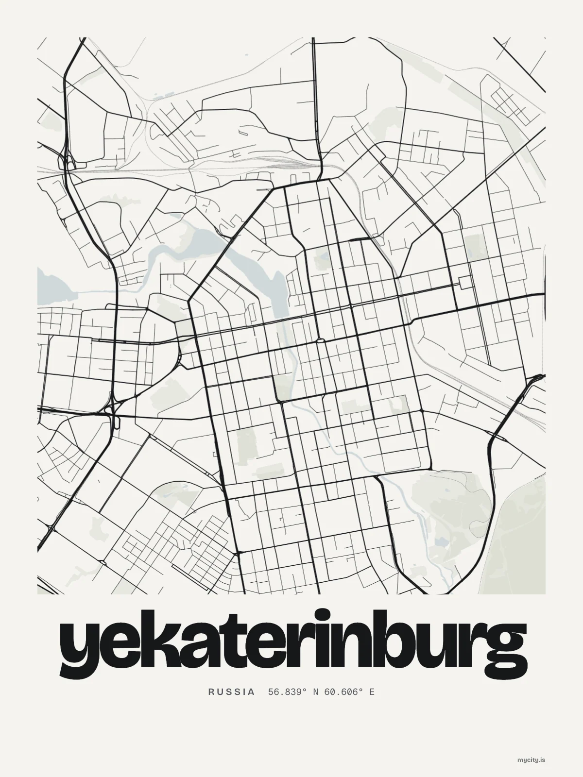 Yekaterinburg map print