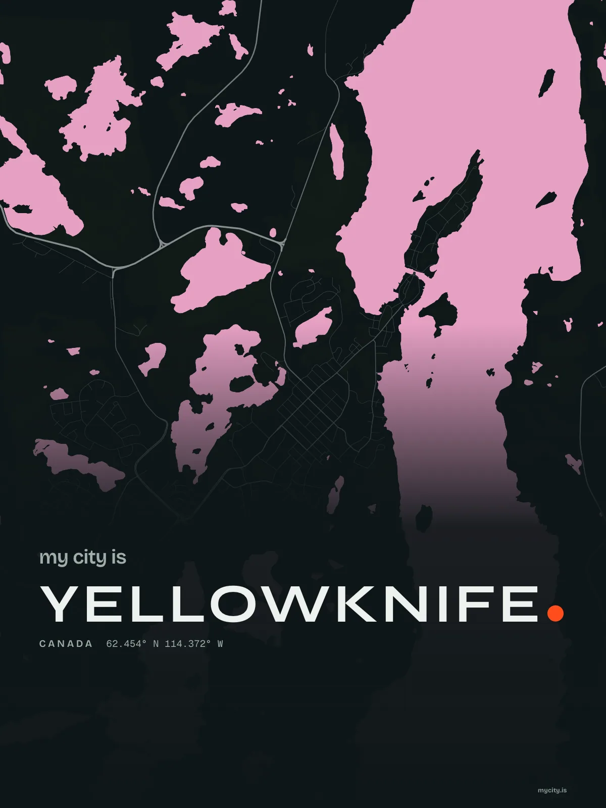 Yellowknife, Waterline map